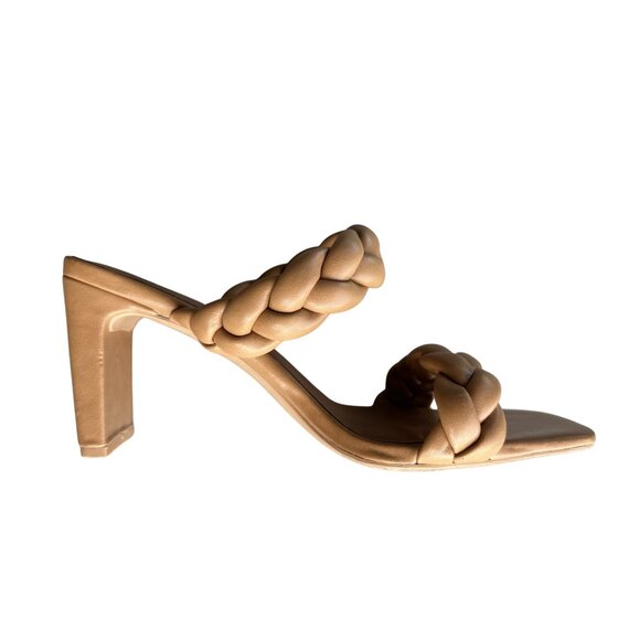 Soda New Found Love Double Braided Heel - Camel - Size 7W - Picture 4 of 5